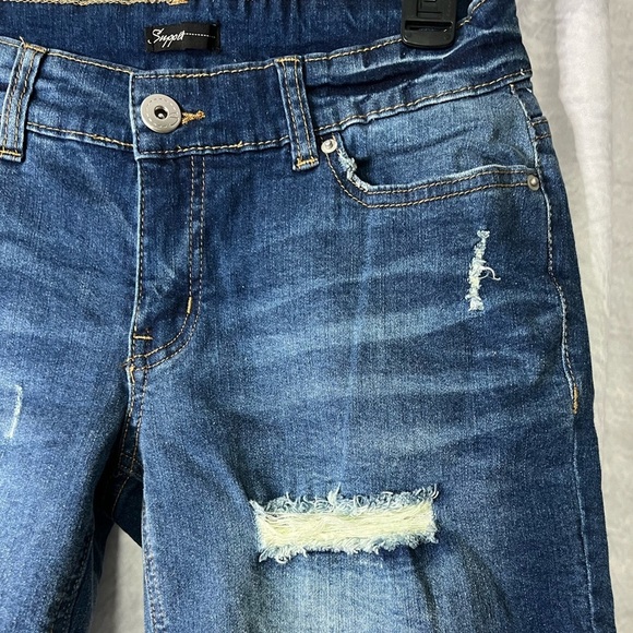 Supplies Dark Blue Distressed Jean Shorts - size 2P - Picture 10 of 10